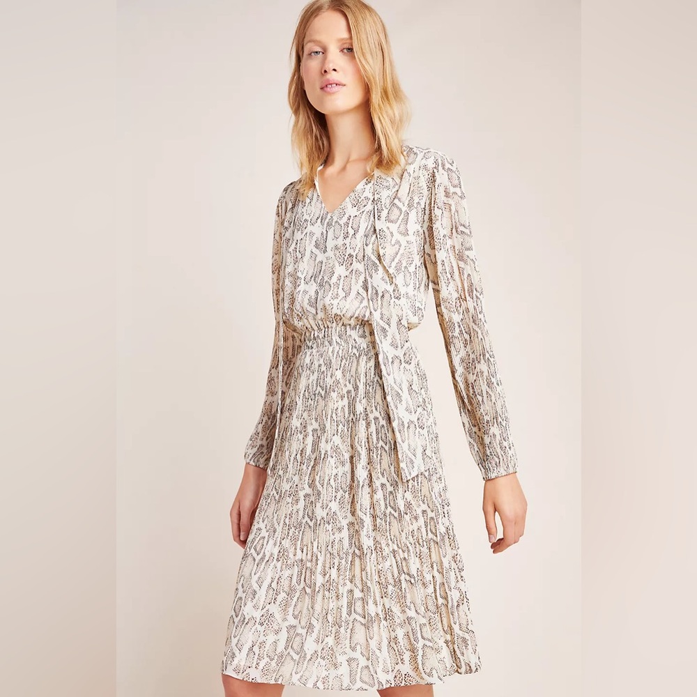Anthropologie Snake-Printed Midi Dress - size S